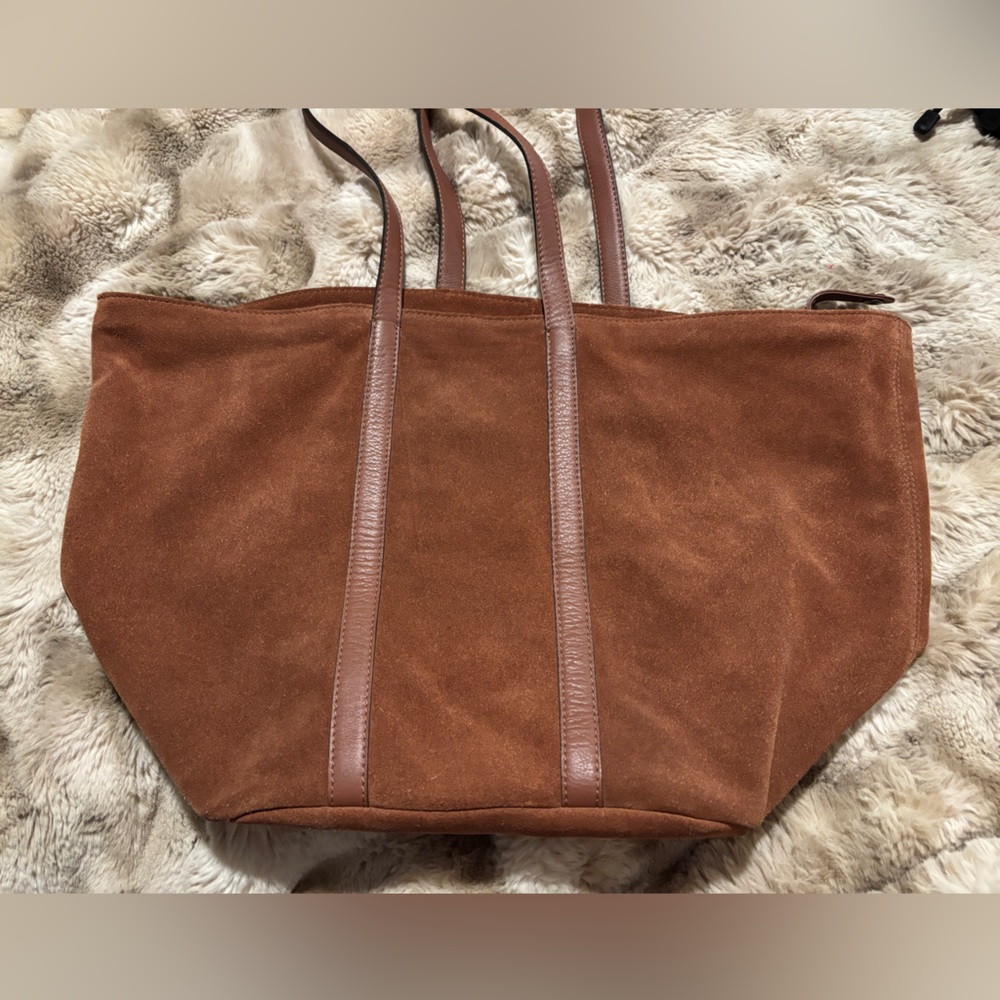 Brown suede suede tote